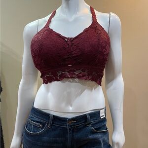 Lace Bralette in Burgundy